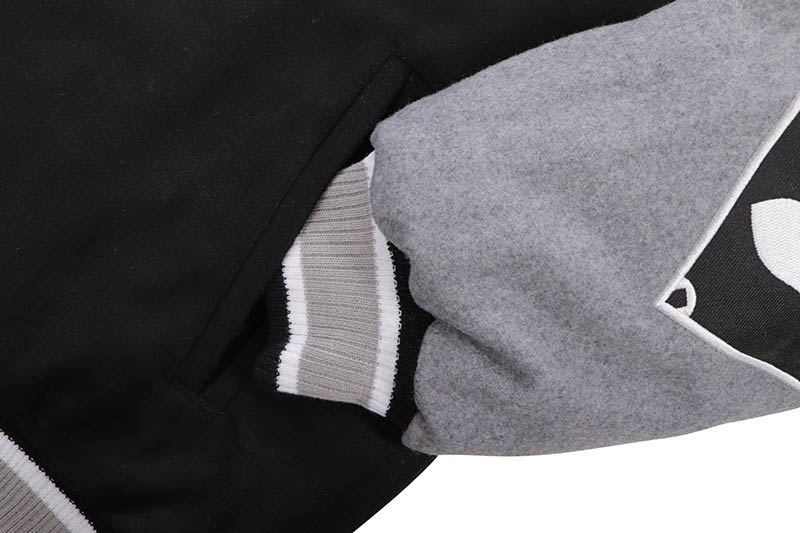JH Design CHICAGO WHITE SOX REVERSIBLE WOOL JACKET (SOX103TLY3:BLACK/GREY)