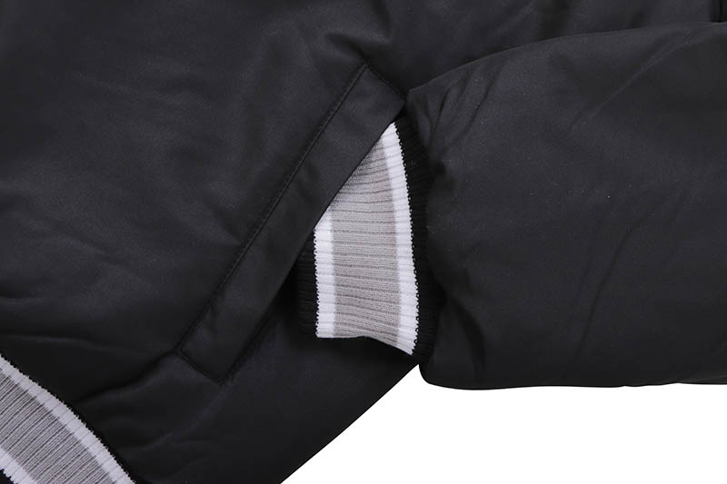 JH Design CHICAGO WHITE SOX REVERSIBLE WOOL JACKET (SOX103TLY3:BLACK/GREY)