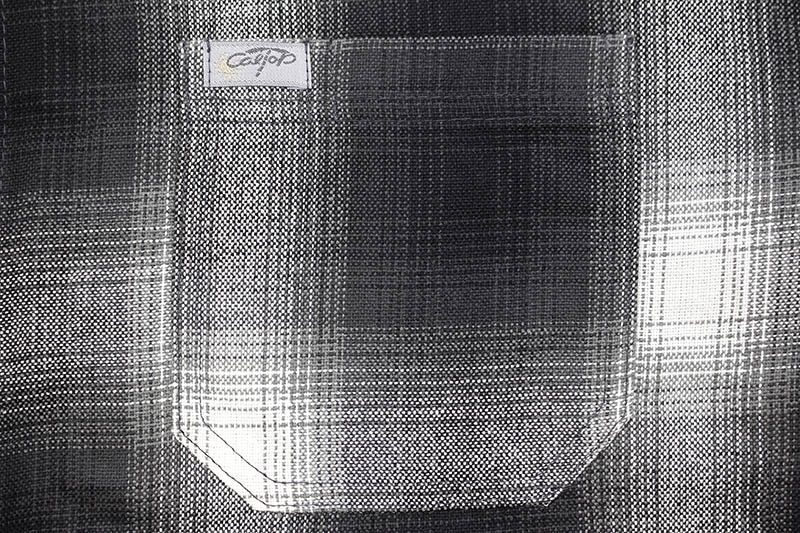 CALTOP PLAID FLANNEL SHORT SLEEVE SHIRT (#2000:BLACK/IVORY)