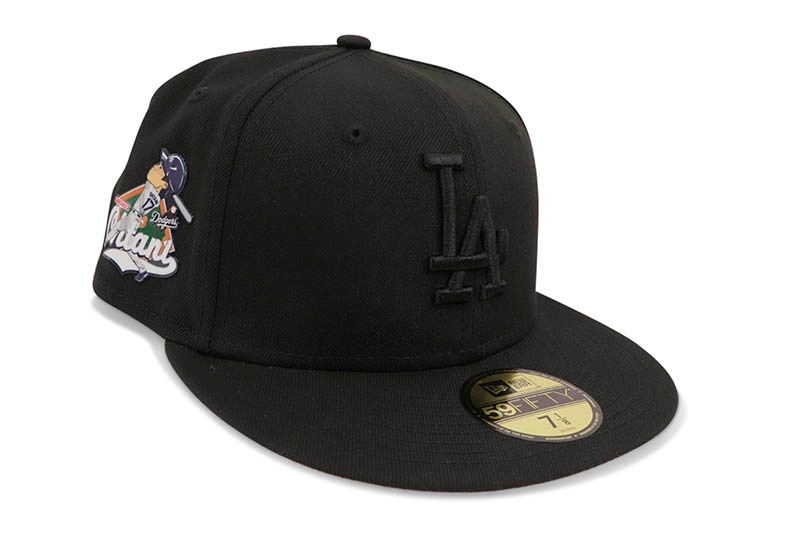 NEW ERA LOS ANGELES DODGERS 59FIFTY FITTED CAP (SHOHEI OHTANI BATTING SIDE PATCH/GREY UNDER VISOR/BLACKOUT) 60595095
