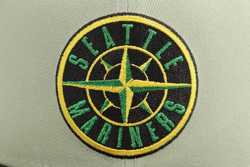 NEW ERA SEATTLE MARINERS 59FIFTY FITTED CAP (2023 ALL STAR GAME CUSTOM SIDE PATCH/STONE UNDER VISOR/EVERGREEN BLACK) 14439537