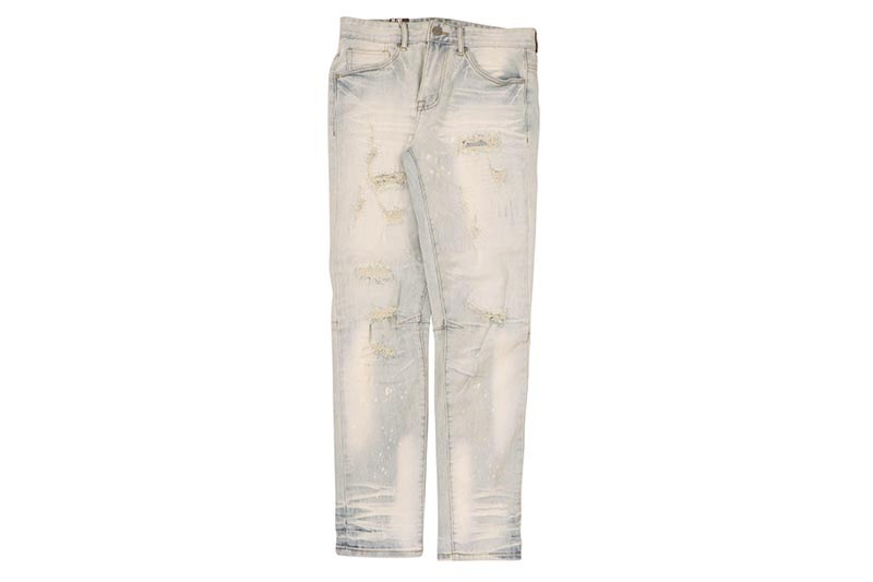 SMOKE RISE SLIM VINTAGE RIP & REPAIRED JEANS (JP25211:TAURUS BLUE)