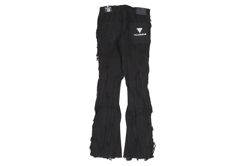 VALABASAS TWISTED STACKED DENIM (VLBS-VJ3-1016:BLACK