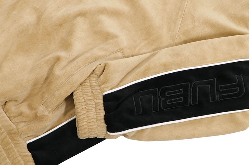 FUBU VELOR TRACK JACKET (FAM-52715:BEIGE)