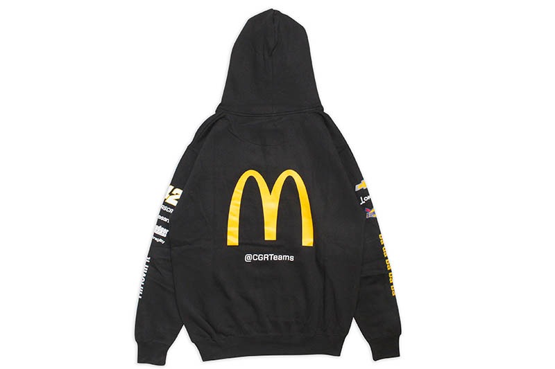 JH Design ROSS CHASTAIN McDonald's 2021 NASCAR HOODIE (RCH9P3MC21:BLACK)