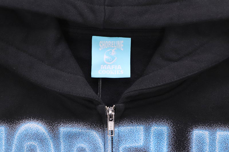 COOKIES X SHORELINE MAFIA ART IT OUT ZIP HOODIE (BLACK/BLUE) CM254HFP11