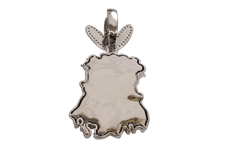 KD JEWELRY KAMI JESUS HEAD PIECE PENDANT WITH PEARL CHAIN (BLUE)