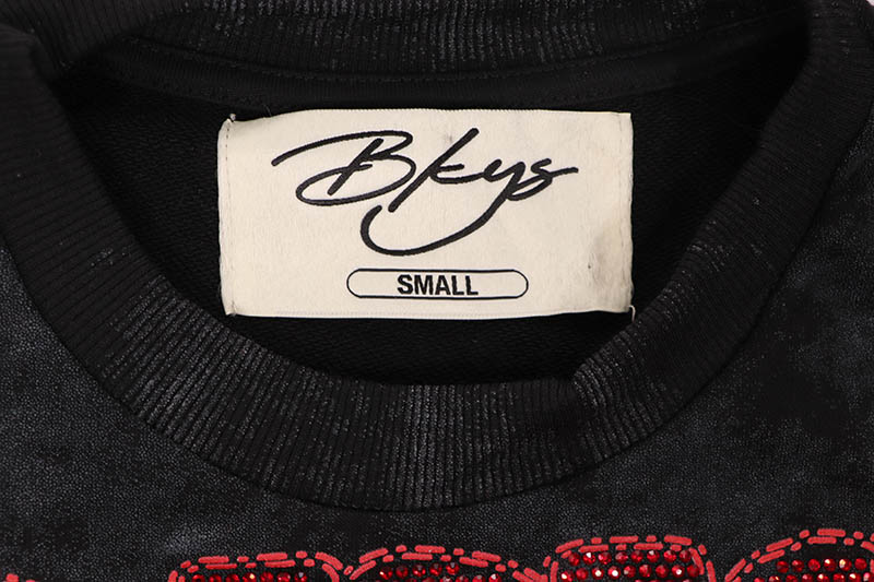 BKYS NO RISK CROPPED RHINESTONE TEE (T1464:BLACK) | Brand,OTR