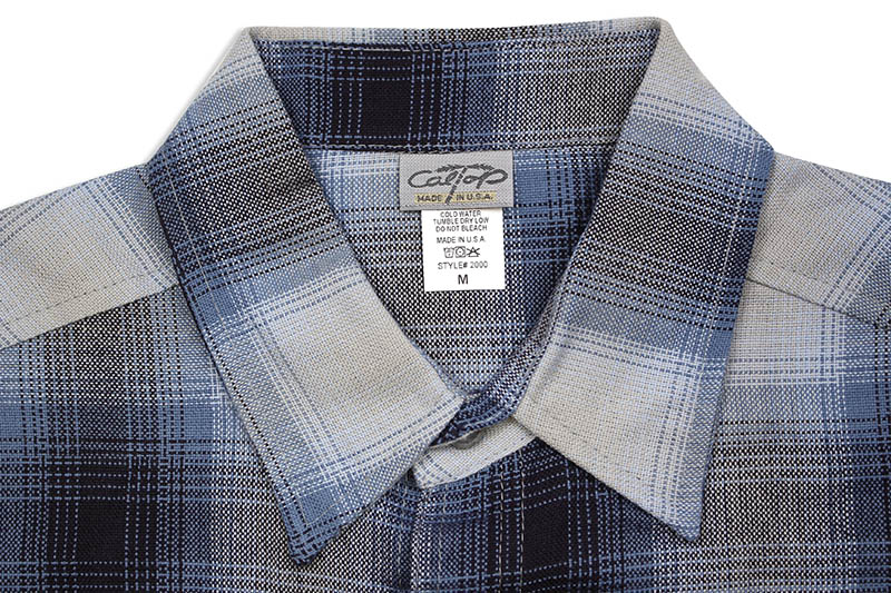 CALTOP PLAID FLANNEL SHORT SLEEVE SHIRT (#2000:SKY BLUE/GRAY)
