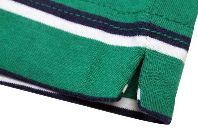 LACOSTE JERSEY STRIPED CREWNECK T-SHIRTS(TH6583 51/ORC:GREEN��NAVY��WHITE)