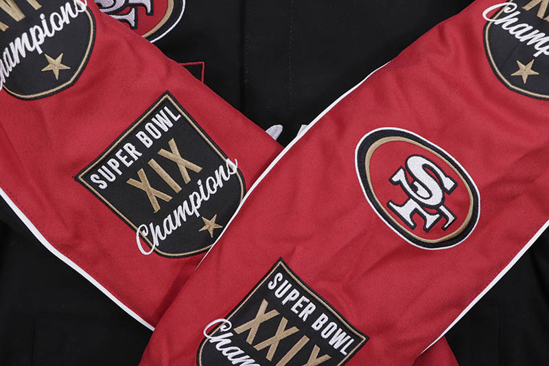 JH Design SAN FRANCISCO 49ERS FIVE-TIME SUPER BOWL CHAMPIONS REVERSIBLE JACKET (49R103COM3:BLACK)