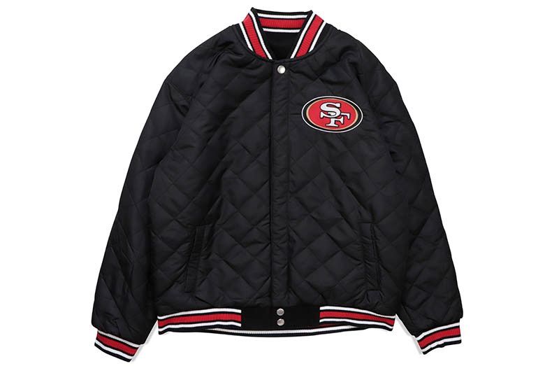 JH Design SAN FRANCISCO 49ERS FIVE-TIME SUPER BOWL CHAMPIONS REVERSIBLE JACKET (49R103COM3:BLACK)