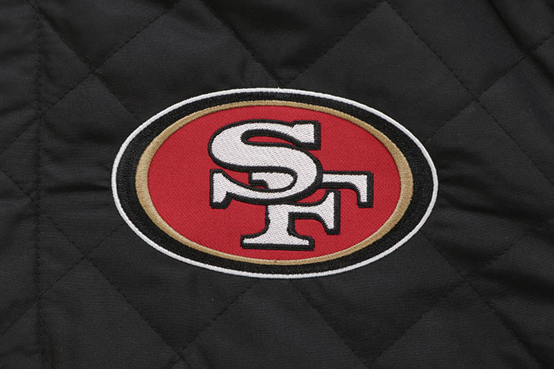 JH Design SAN FRANCISCO 49ERS FIVE-TIME SUPER BOWL CHAMPIONS REVERSIBLE JACKET (49R103COM3:BLACK)