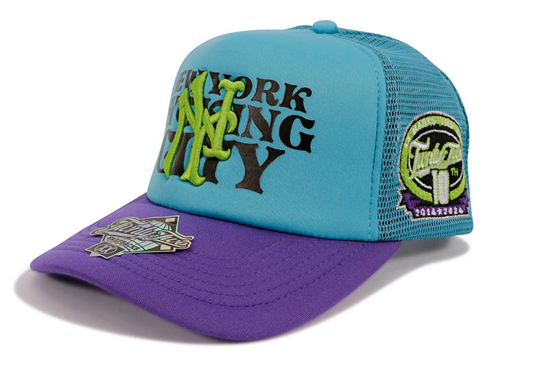 TWNTY TWO NY FVCKING CITY TRUCKER HAT (LT. BLUE/PURPLE)