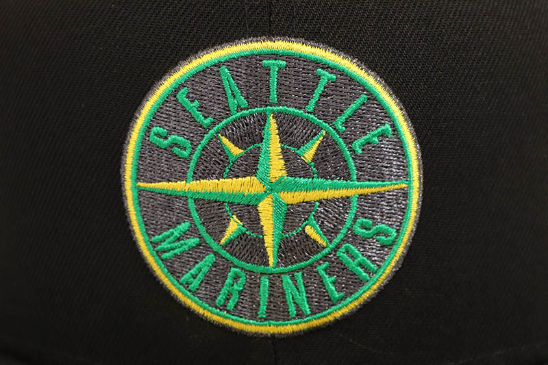 NEW ERA SEATTLE MARINERS 59FIFTY FITTED CAP (40TH ANNIVERSARY CUSTOM SIDE PATCH/KELLY UNDER VISOR/BLACK) 14439534