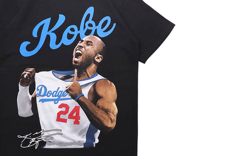 HOUSE OF TEES KOBE BRYANT DODGERS JERSEY 24 SIGNATURE T-SHIRT (BLACK)