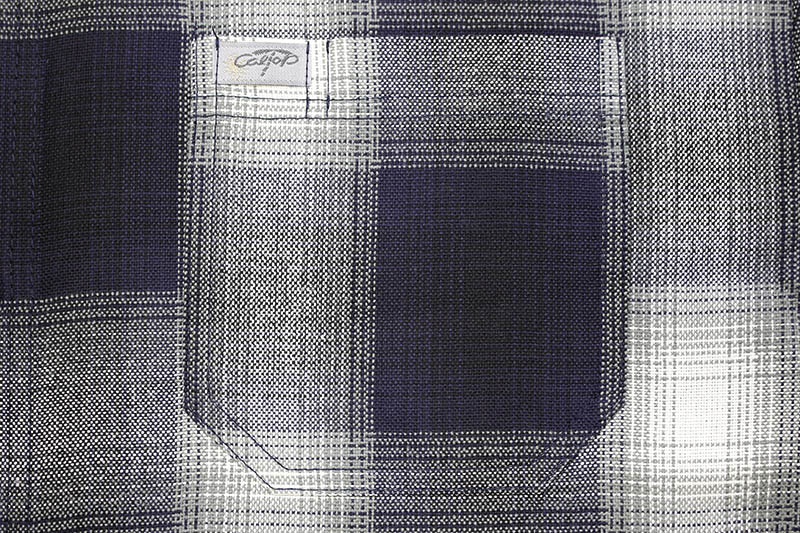 CALTOP PLAID FLANNEL SHORT SLEEVE SHIRT (#2000:NAVY/IVORY)