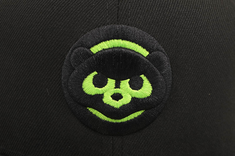 NEW ERA CHICAGO CUBS 59FIFTY FITTED CAP (1990 ALL STAR GAME CUSTOM SIDE PATCH/SHOCK GREEN UNDER VISOR/BLACK)