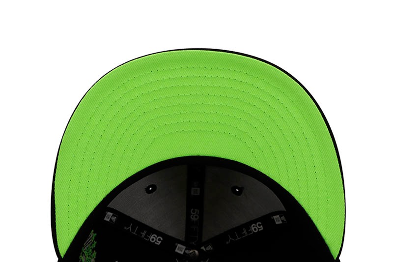 NEW ERA CHICAGO CUBS 59FIFTY FITTED CAP (1990 ALL STAR GAME CUSTOM SIDE PATCH/SHOCK GREEN UNDER VISOR/BLACK)