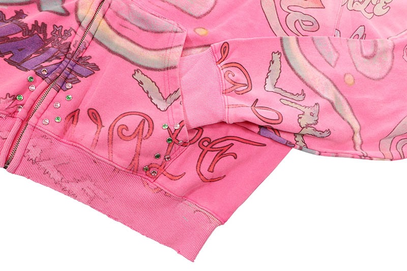 VALE BUBBLEGUM ZIP UP HOODIE