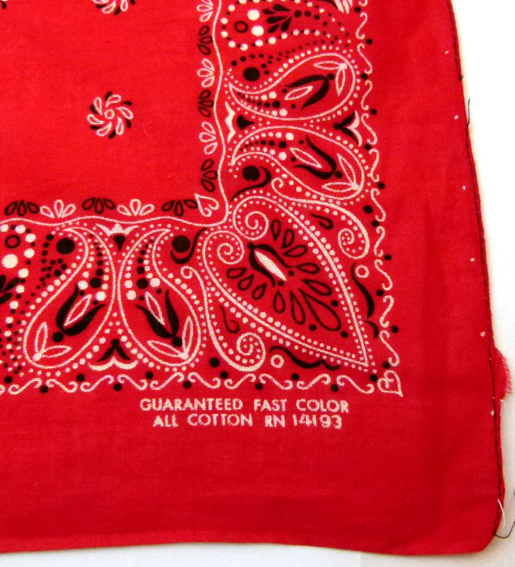 1960s GUARANTEED FAST COLORS総柄 バンダナ (赤)ビンテージ【中古