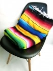 ネイティブ チマヨ風ボーダーラグ メキシカンラグ ブランケット(214×150cm)【中古】|ラグ系|インテリア