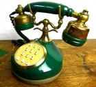 【希少】昭和レトロ 1970ｓ 電話機 緑電話 アンティーク オブジェ 店舗什器【中古】|置物・トイ|インテリア