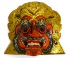 中国 昭和レトロな木彫りのお面 壁掛け 木製【中古】|置物・トイ|インテリア
