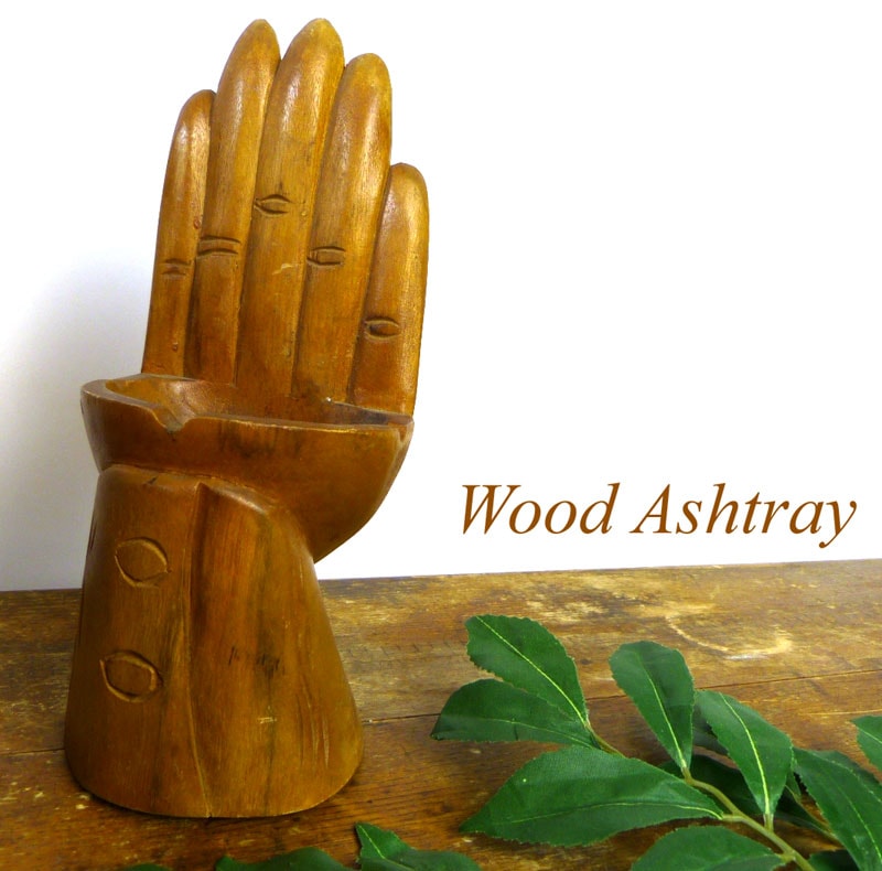 灰皿 木製 ビンテージ 【置物 インテリア】