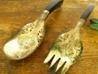 ビンテージ お花彫刻入りのスプーン＆フォークセット【中古】|置物・トイ|インテリア