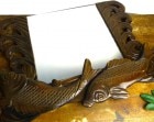 木製 魚彫刻 カービングミラー【中古】|置物・トイ|インテリア