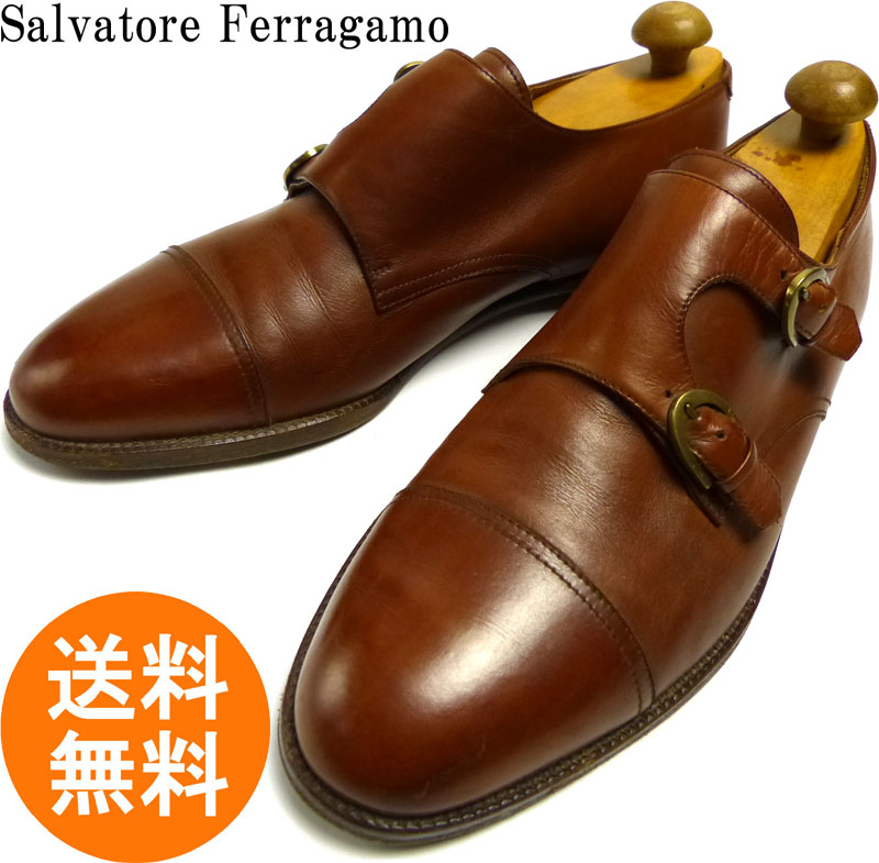 Salvatore Ferragamo フェラガモ ダブルモンクストラップシューズ 10 D