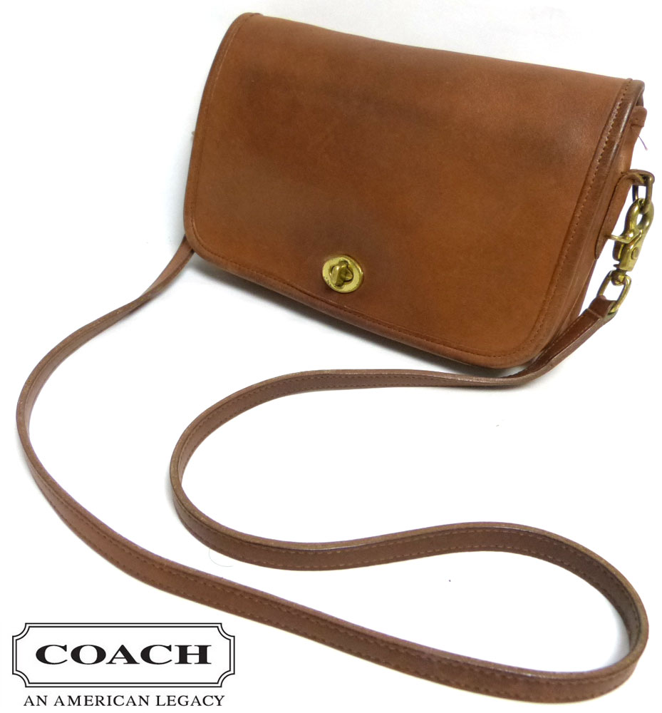 OLD COACH オールドコーチ 本革レザー ショルダーバッグ USA製 (茶 