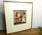 パピルス画 エジプト絵画 直筆サイン入り 額装品 【中古】|置物・トイ|インテリア