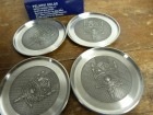Selangor pewter 錫製の飾り皿コースター4枚セット 錫茶托(箱付き)【中古】|置物・トイ|インテリア