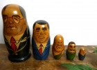 ロシア民芸品 レトロなマトリョーシカ 歴代大統領 (ゴルバチョフ)5体セット【中古】|置物・トイ|インテリア