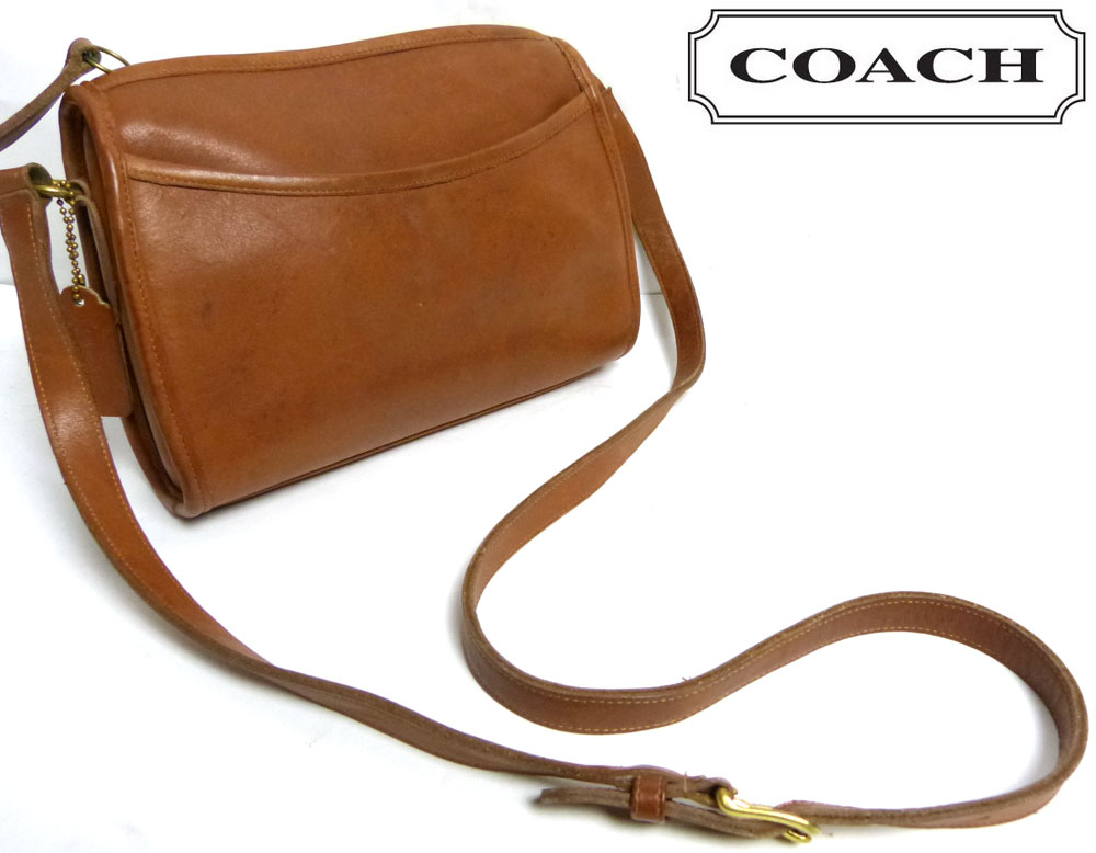 USA製 OLD COACH オールドコーチ本革レザー ショルダーバッグ (茶) OLD COACH オールドコーチ 本革レザー ショルダーバッグ USA製 (茶