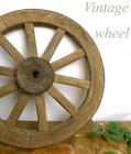 ビンテージ雑貨 木製 馬車 / 車輪 / 大八車ガーデング/インテリア雑貨/オブジェ/直径46cm【中古】|置物・トイ|インテリア