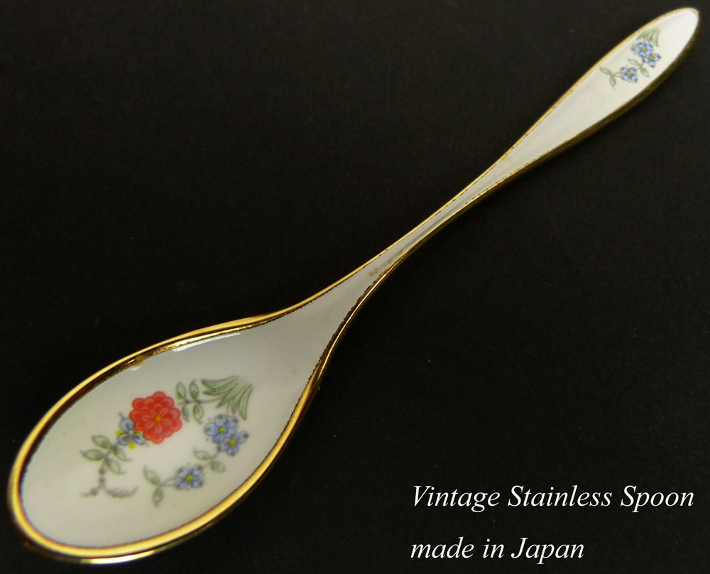 日本製 花柄 SUNUP ビンテージスプーン(ステンレス製)【中古】【メール