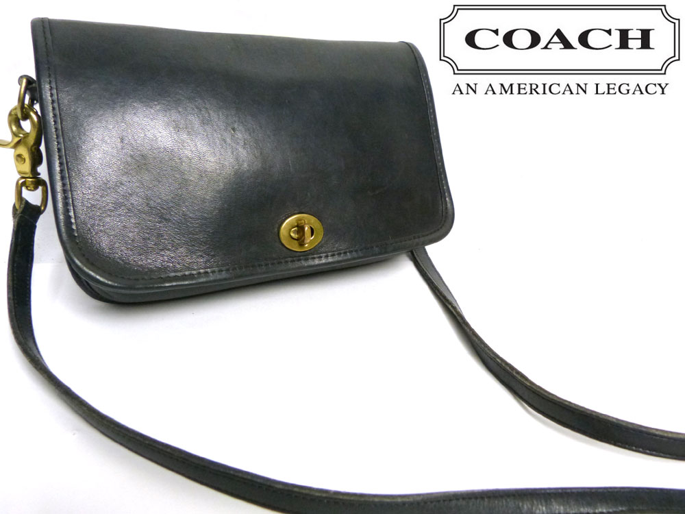 USA製 オールドコーチ COACH コーチ ターンロック 本革 ショルダーバッグ【中古】【送料無料】 -アンティーク雑貨・中古革靴の通販サイトのAwesome