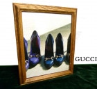木製額縁 フレーム グッチ(GUCCI )の靴のポスター / 額装【中古】