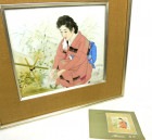 伊東深水画 美人画 ノリタケエレガンス ジャパン 陶板タイル 額装【中古】【送料無料】