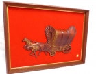 博堂　金属製  幌馬車 インテリア 額装品 額縁 壁掛 インテリア レトロ【中古】|置物・トイ|インテリア