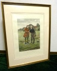 ヴィンテージ W. Dendy Sadler　ウォルター・デンディ・サドラー　  THE FIRST TEE   エッチング/銅版画　額装【中古】【送料無料】