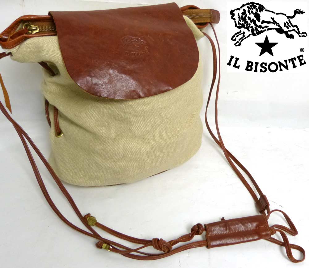 IL BISONTE レザーショルダーバッグイタリア製イルビゾンテ保存袋付