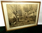 フィンセント ファン ゴッホ Vincent Van Gogh　Kopfbirken und Schafhirt　ポスター　額装【中古】