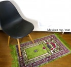 106×61cm　ベルベット  メキシカンラグマット / カーペット / 絨毯【中古】