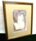 TAKE 水彩画  額装 / 木製額縁 捺印あり【中古】