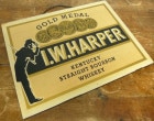【希少】I.W.HARPER ハーパー ゴールドメダル GOLD MEDAL 木製 看板 【中古】