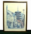 平山郁夫 「八坂の塔」ポスター画 / 印刷物　(太子判サイズ)【中古】